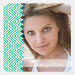 Sticker Carré Bright chevron zig zag photo collants de graduatio