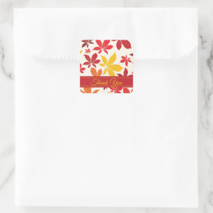 Sticker Carré Bright Fall Feuilles Merci Favoriser Balise