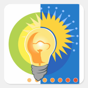 Sticker Carré Bright Idea Light Bulle électrique