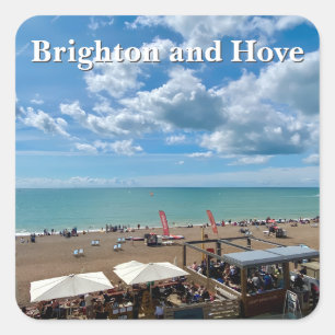 Sticker Carré Brighton et Hove Beach en été