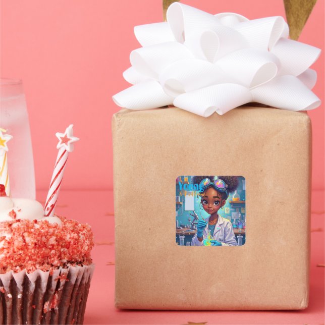 Sticker Carré Brilliant Young Scientist   (Fête)