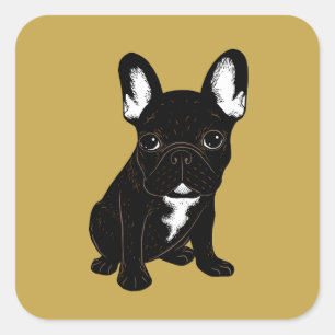 Sticker Carré Brindle French Bulldog
