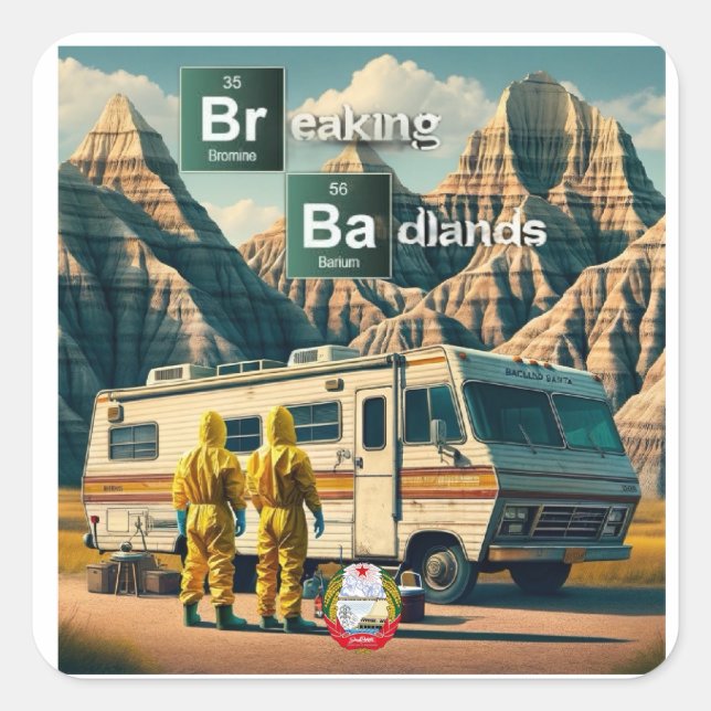 Sticker Carré Briser les Badlands (Devant)