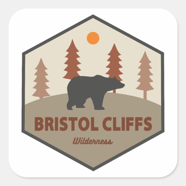 Sticker Carré Bristol Cliffs Ours sauvage (Devant)