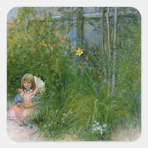 Sticker Carré Brita dans le lit de fleur c1897