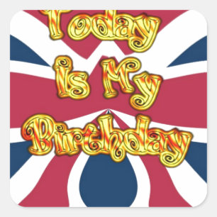 Sticker Carré British Birday Gifts Art Print