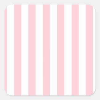 Sticker Carré Broad Stripes - Blanc et Rose