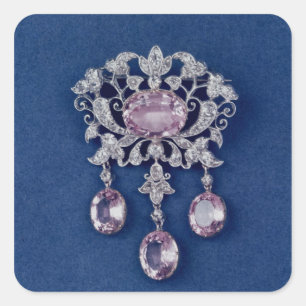 Sticker Carré Broche en forme de fleur, vers 1780
