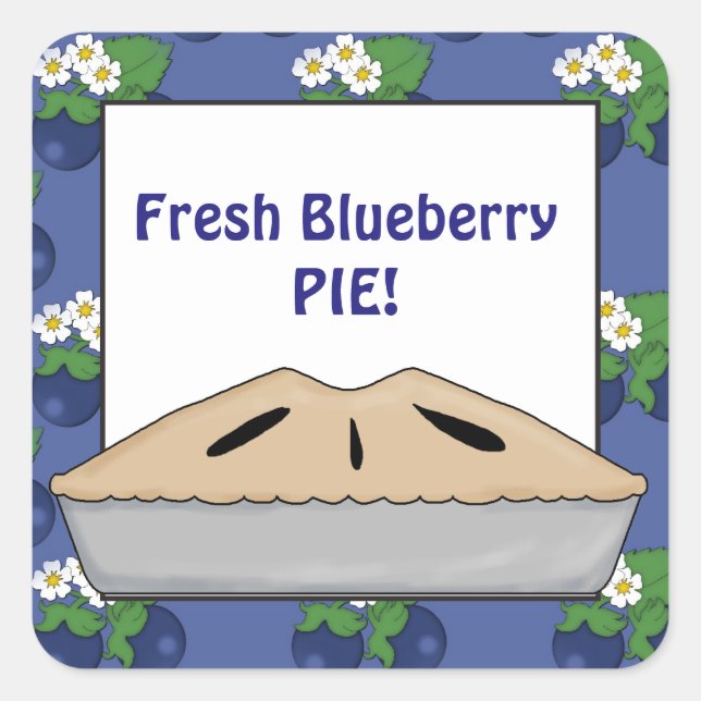 Sticker Carré Brocheur de pâtisserie Blueberry frais (Devant)