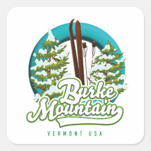 Sticker Carré Bromley Mountain Pérou Vermont US Logo du ski Carr