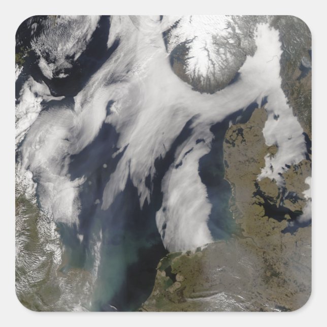 Sticker Carré Brouillard en mer du Nord (Devant)