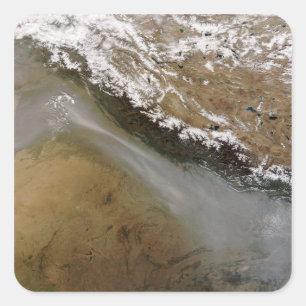 Sticker Carré Brouillard le long des monts Himalaya