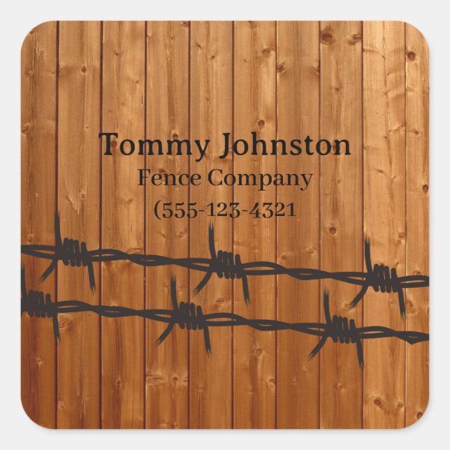Sticker Carré Brown Wood Fence Company (Devant)
