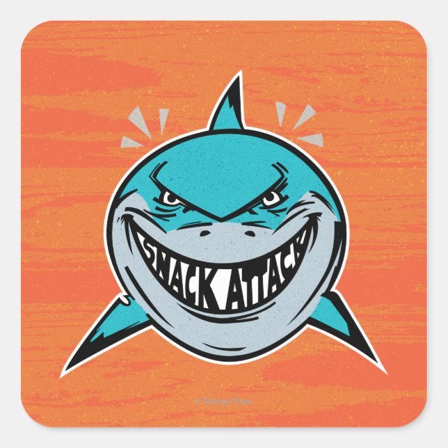 Sticker Carré Bruce - Attaque au requin (Devant)
