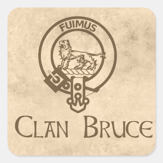 Sticker Carré Bruce Crest Vintage (Devant)