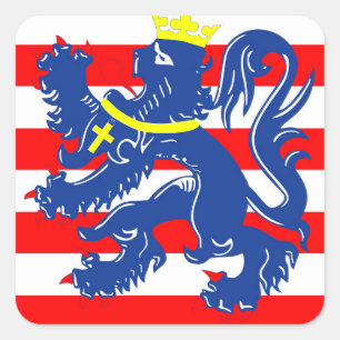 Sticker Carré Bruges ville Drapeau Belgique