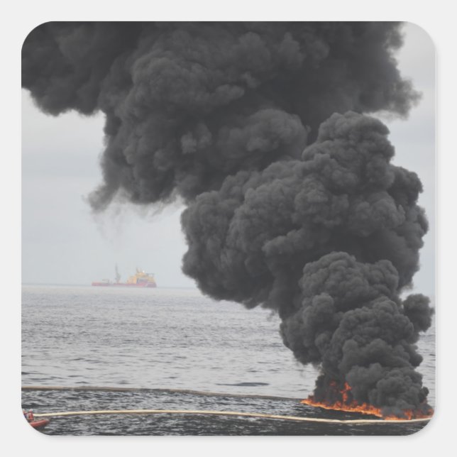 Sticker Carré Brûlures d'huile concentrée rassemblées (Devant)