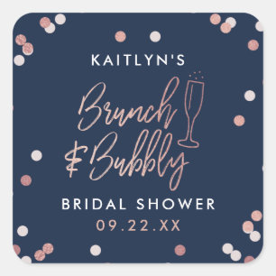 Sticker Carré Brunch & Bubbly Confetti Enterrement de Vie de Jeu