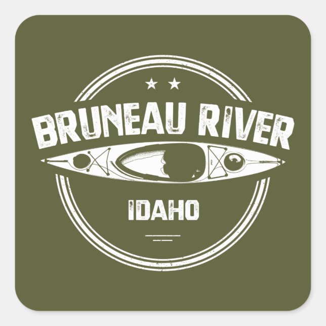 Sticker Carré Bruneau River Idaho Kayak (Devant)