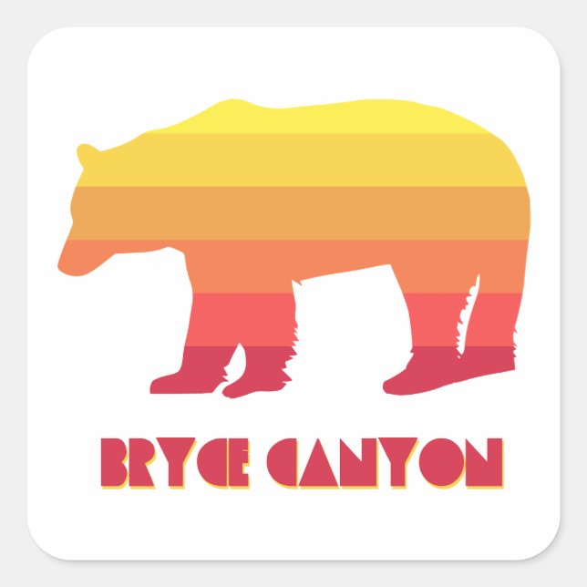 Sticker Carré Bryce Canyon National Park Bear (Devant)