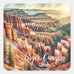 Sticker Carré Bryce Canyon, Parc National de l'Utah
