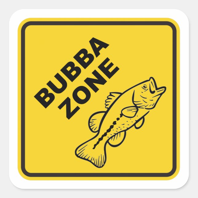 Sticker Carré Bubba Zone Basse Pêche (Devant)