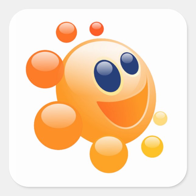 STICKER CARRÉ BUBBBLY SUN (Devant)