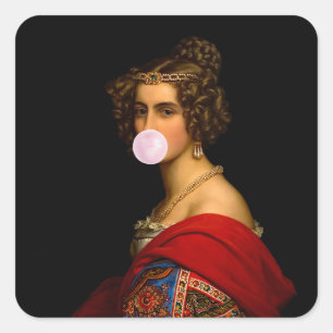 Sticker Carré Bubble gomme Diva beauté bavaroise