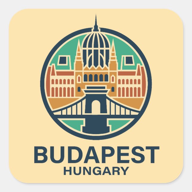 Sticker Carré Budapest Hungary Europe (Devant)