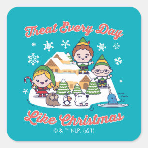 Sticker Carré Buddy l'Elf Chibi Graphic