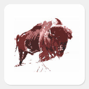 Sticker Carré Buffle - Bison