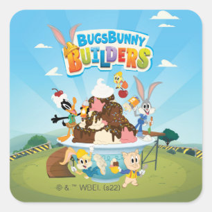 Sticker Carré BUGS BUNNY BUILDERS™  Looney Builders Glace