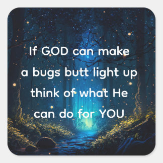 Sticker Carré Bugs Butt Light Up Firefly Lightning bug