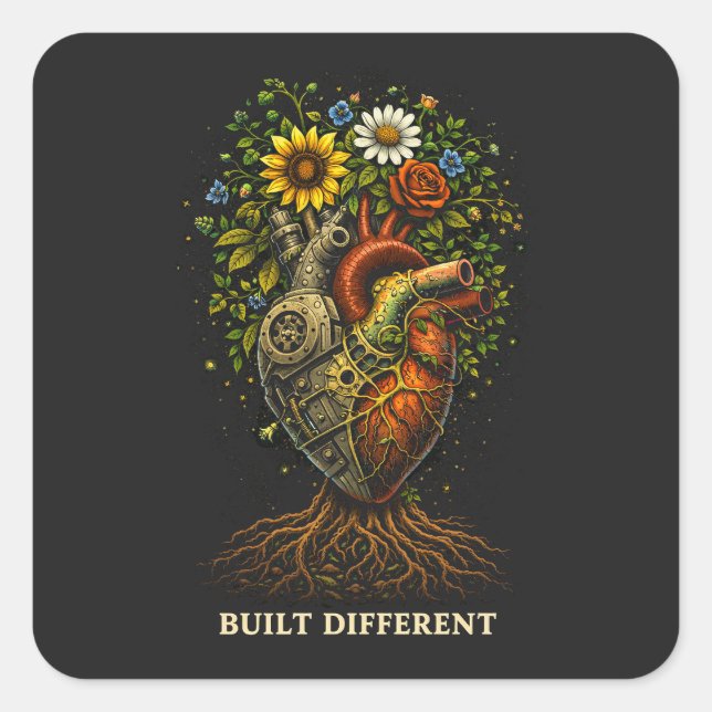 Sticker Carré Built Different (Devant)