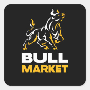 Sticker Carré Bull Stock Trader Wallstreet Investisseur