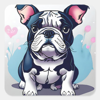 Sticker Carré Bulldog Bliss