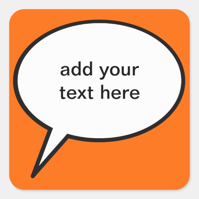 Sticker Carré bulle de discours personnalisable (Devant)