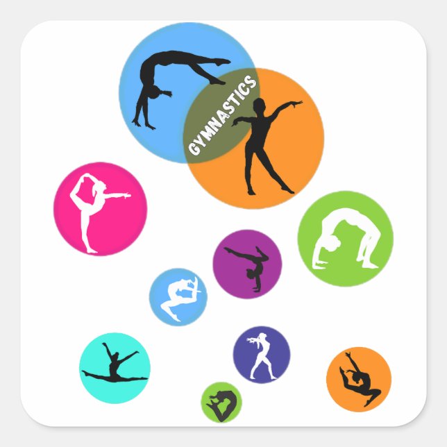 Sticker Carré Bulle de gymnastique (Devant)