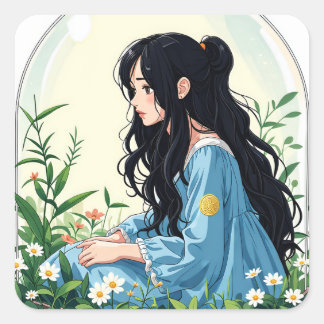 Sticker Carré Bullet Journaling Series4 - Terrarium Girl 4