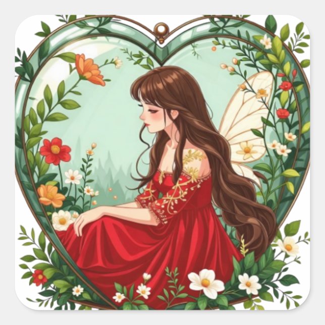 Sticker Carré Bullet Journaling Series7 - Terrarium Girl 7 (Devant)
