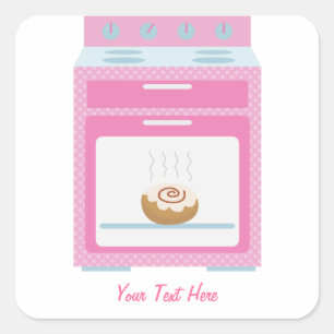 Sticker Carré Bun In Four (rose personnalisable)