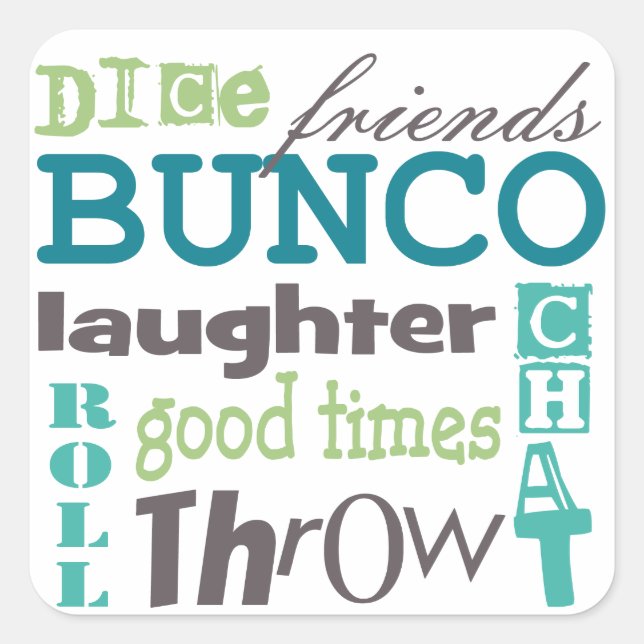 Sticker Carré Bunco Fun Girls Night Out Party (Devant)