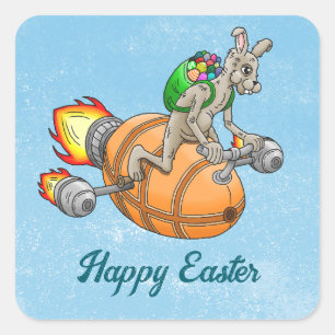 Sticker Carré Bunny Rocket
