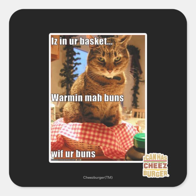 Sticker Carré Buns de mah Warmin (Devant)