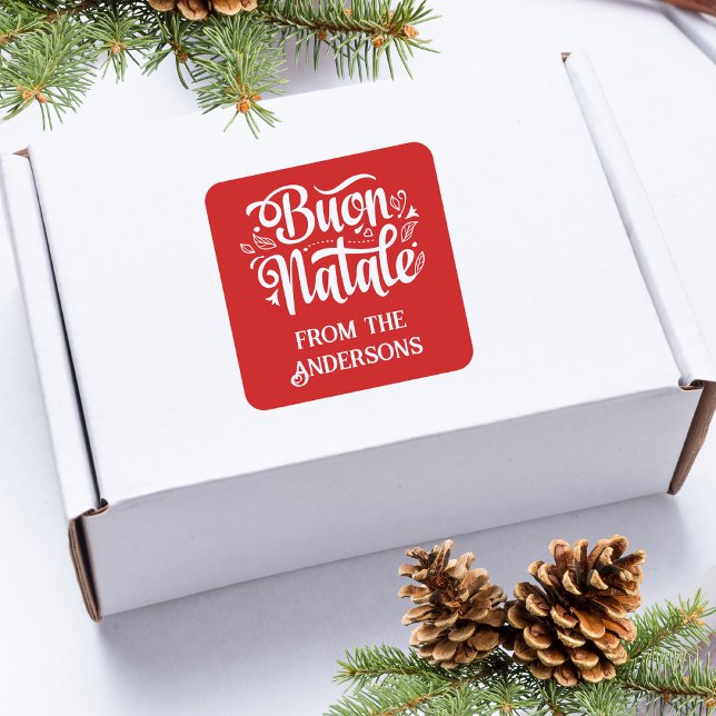 Sticker Carré Buon Natale Joyeux Noël (Créateur téléchargé)