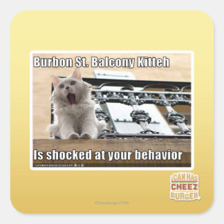 Sticker Carré Burbon St Balcony Kitteh