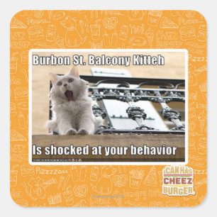 Sticker Carré Burbon St Balcony Kitteh