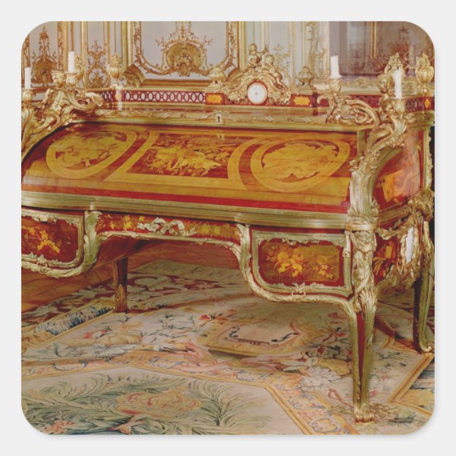 Sticker Carré Bureau du Roi par Oeben et Riesener (Devant)