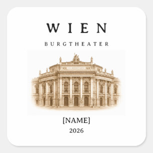 Sticker Carré Burgtheater de Vienne personnalisé Nom & Année