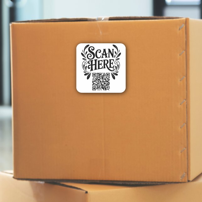 Sticker Carré Business QR Code (QR Code sticker for packages, branding, folders, sales material and marketing. All businesses. )